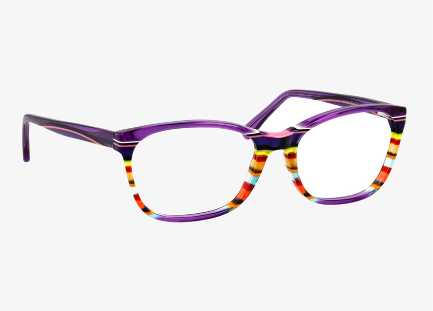 A pair of rainbow coloured glasses
